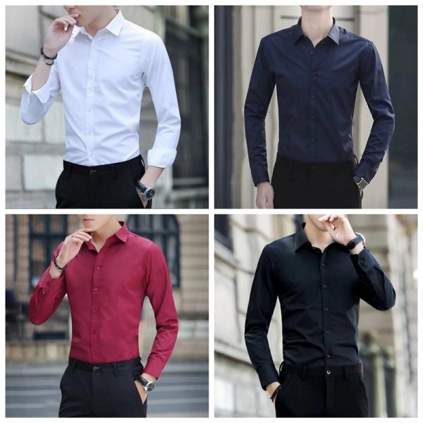 Men Business Dress Long Sleeved Shirt