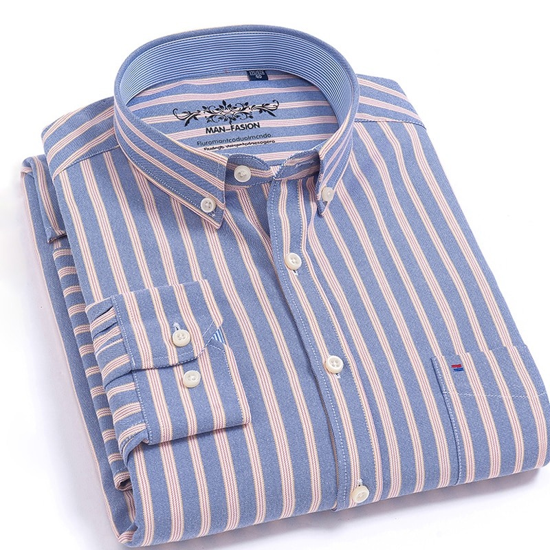 Plaid Checked Shirts Oxford Button-down Shirt