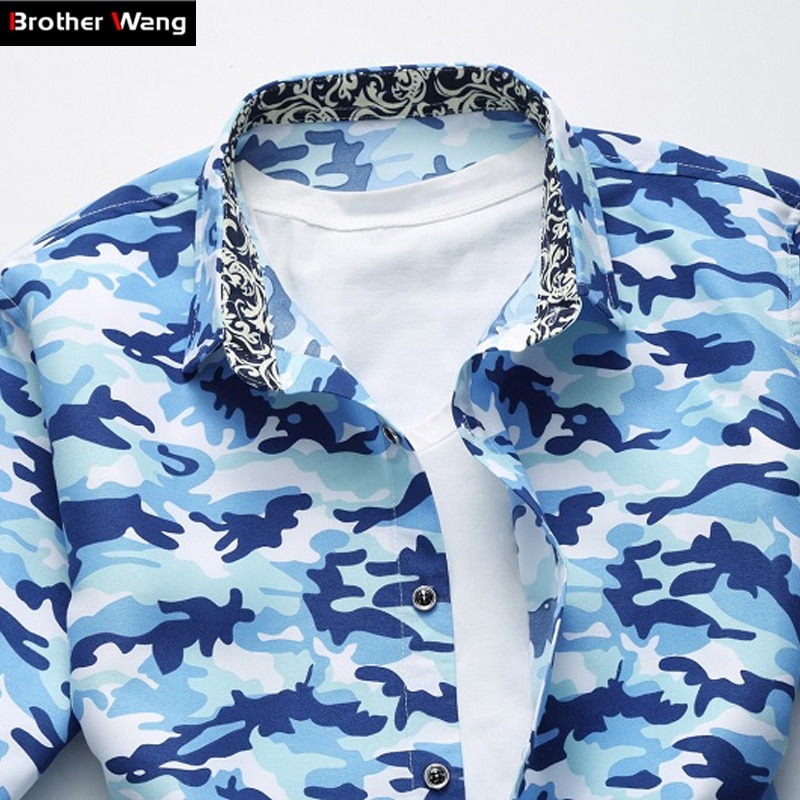 Camouflage Printed Casual Shirts Leisure Shirts