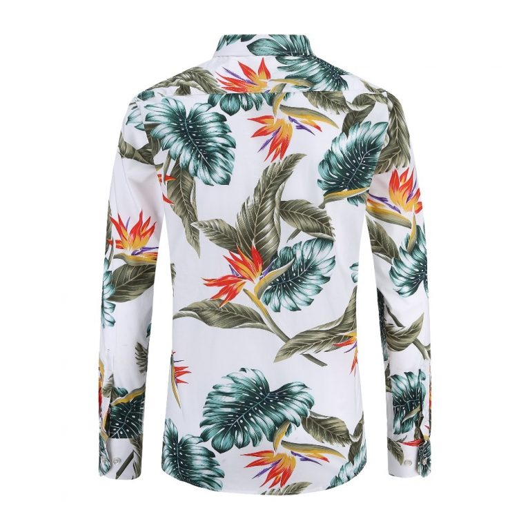 Fashion Casual Shirts Flower Print Cotton Shirt - Latestshirt.com