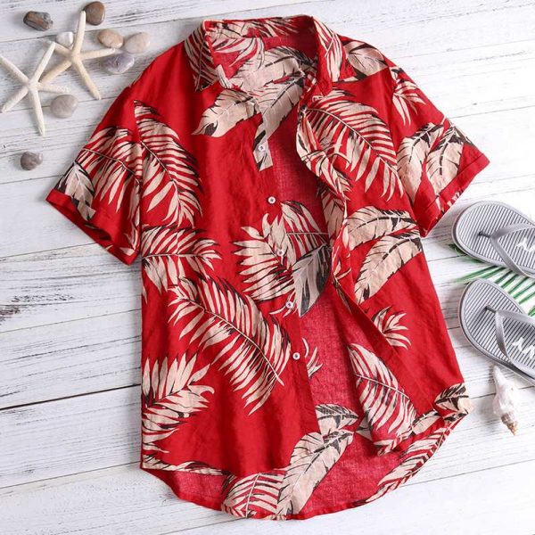 Floral Summer Men Tops Casual Hawaiian Shirt