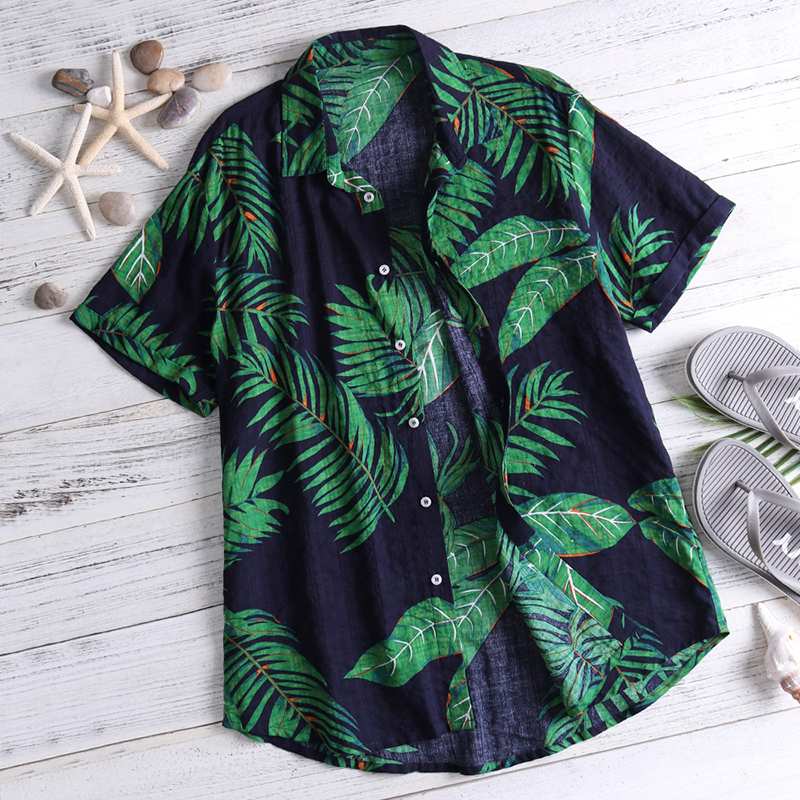 Floral Summer Men Tops Casual Hawaiian Shirt