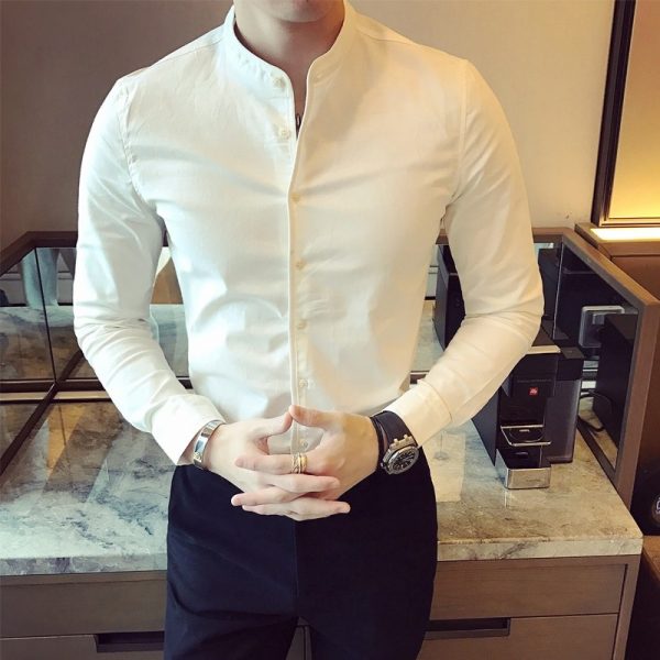 Men Casual Shirt White Dress Shirts