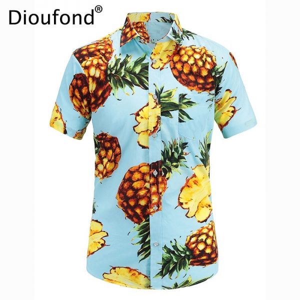 Men Casual Shirts Hawaiian Aloha Shirt