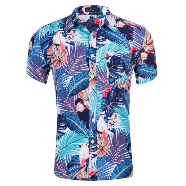 Men Hawaiian Shirts Beach Printed Shirt