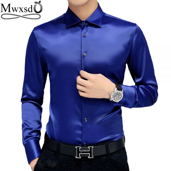 Men’s Tuxedo Dress Shirts Silk Soft Shirt