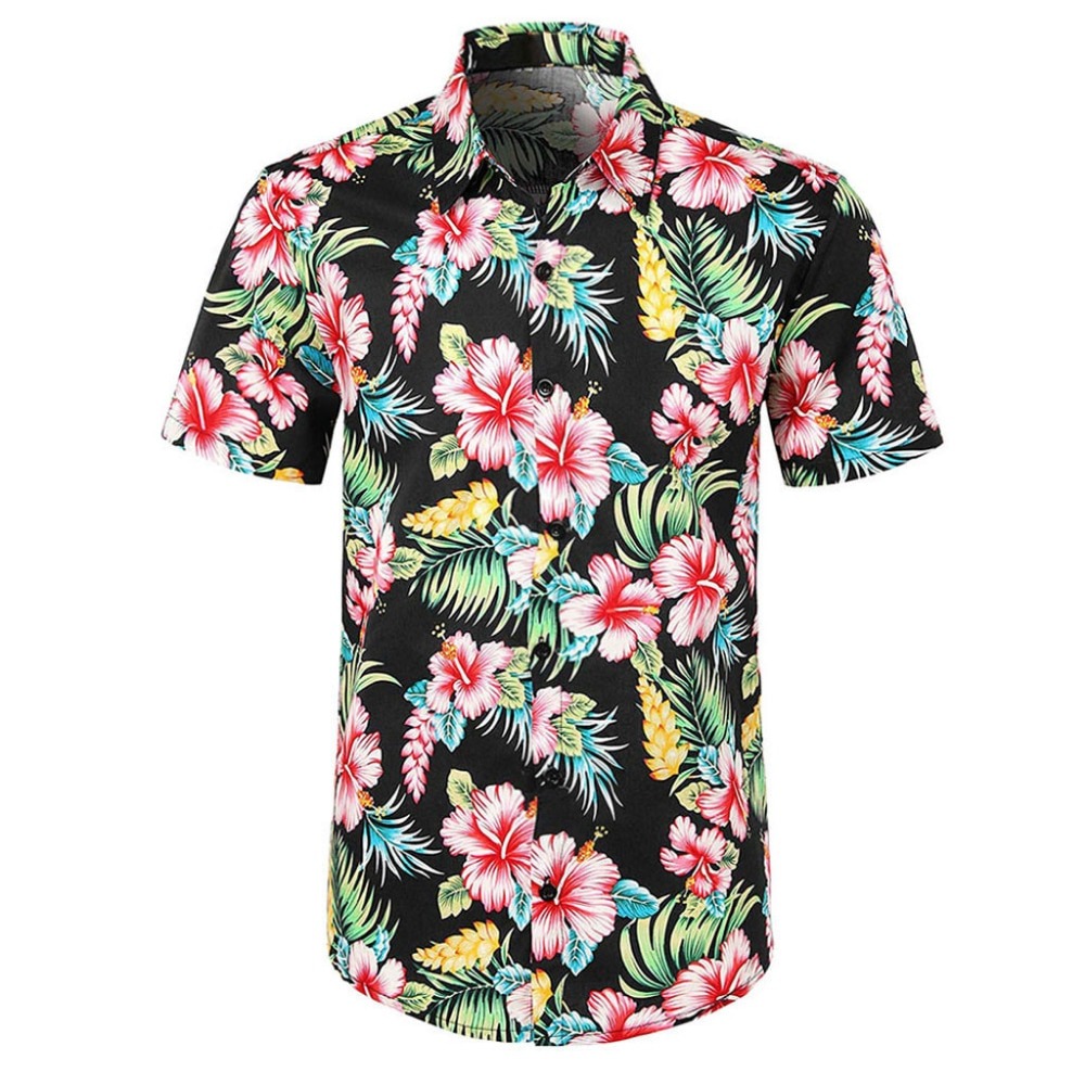 Printed Short Sleeve Shirt Hawaiian Top