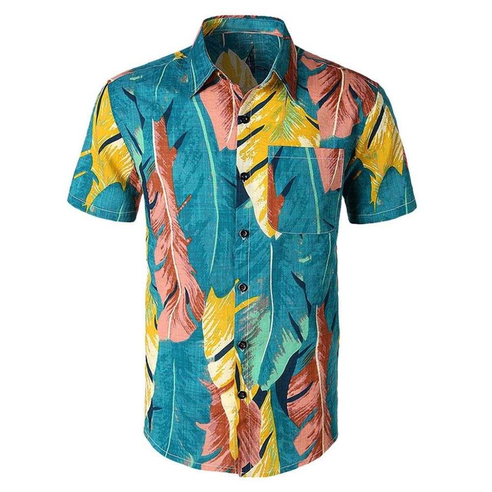 Printed Short Sleeve Shirt Hawaiian Top