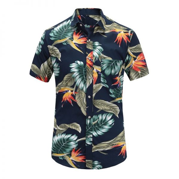 Short Sleeve Men Shirts Hawaiian Casual Shirt