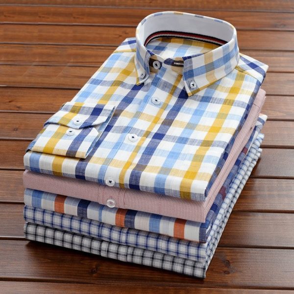 Smart Men Shirts 100% Cotton Long Sleeved Shirt