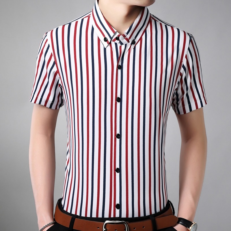 Vertical Striped Men Shirt Formal Fashions Shirts - Latestshirt.com