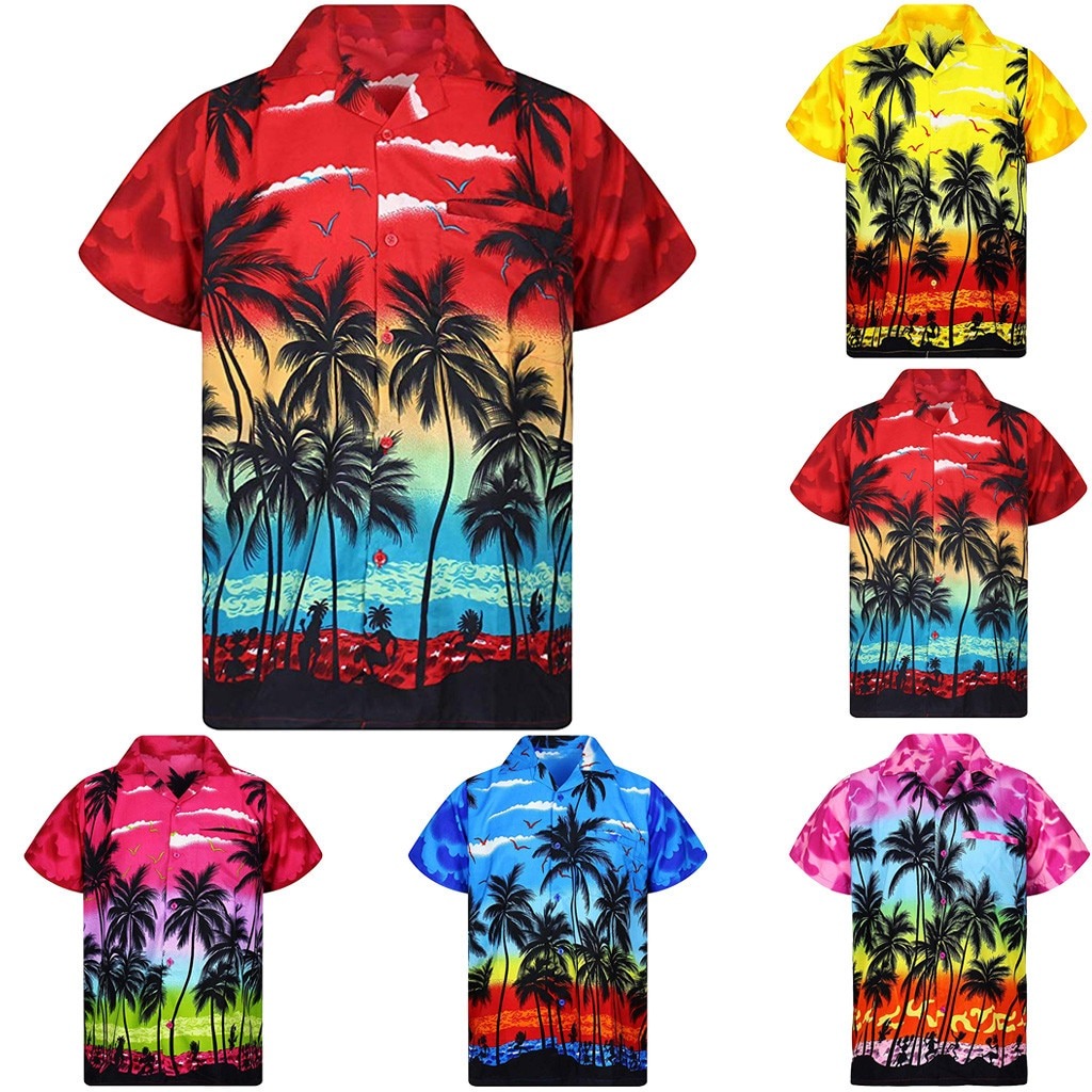 Casual Hawaii Print Beach Shirt