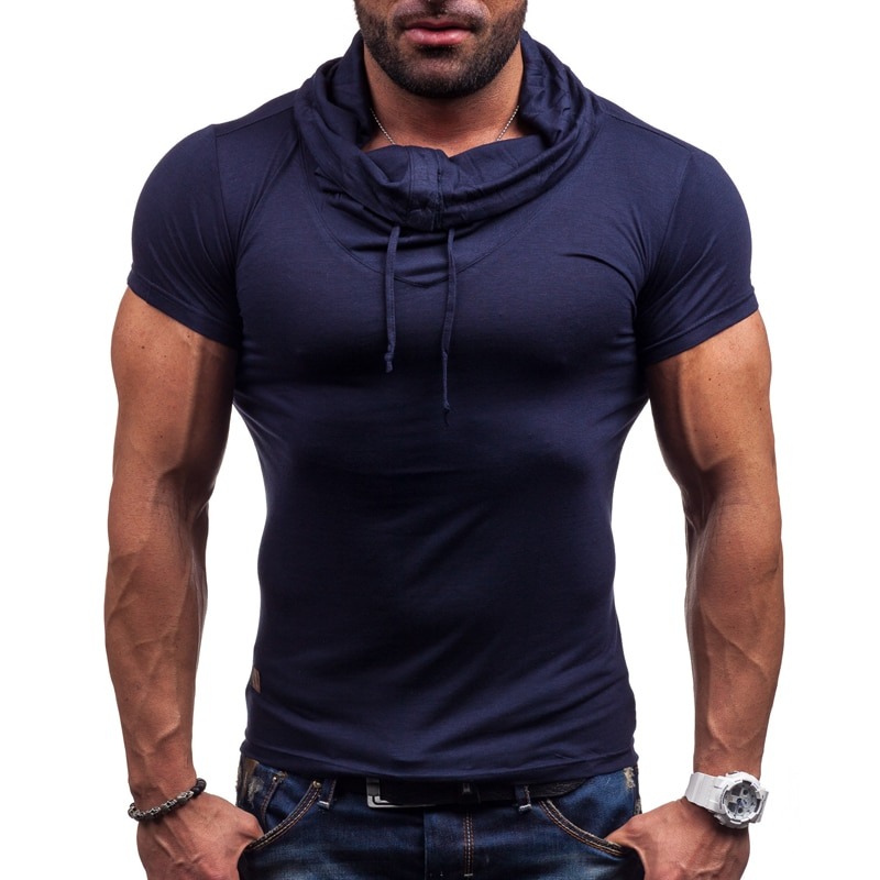 Fashion Short Sleeve Hooded T-shirt Gym Wear
