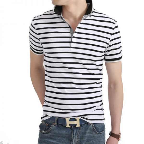 Men Polo Shirt Summer Striped Polo Shirts
