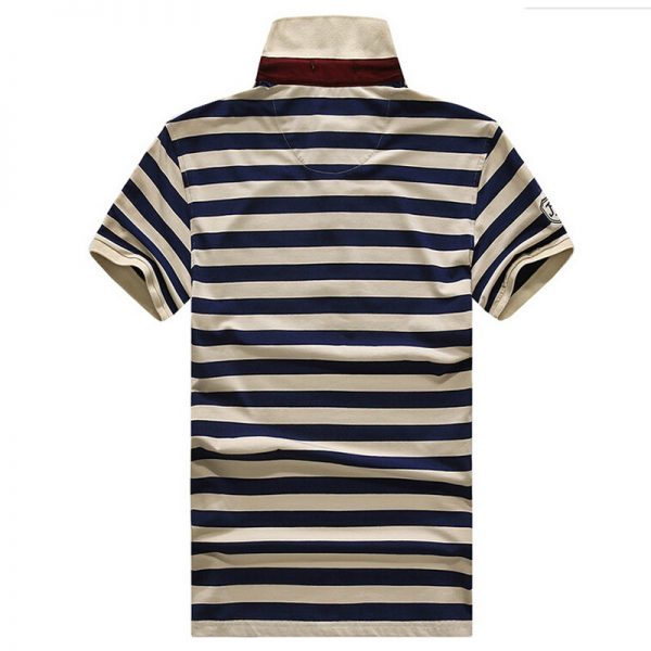 Summer Casual Striped Shirt Men Polo Shirt
