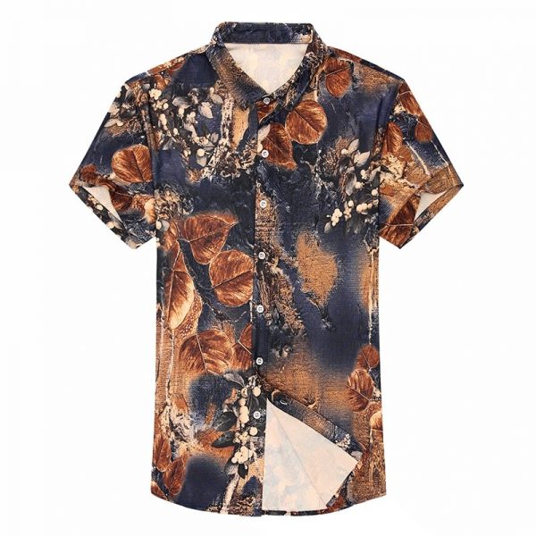 Hawaiian Print Casual Silk Shirts