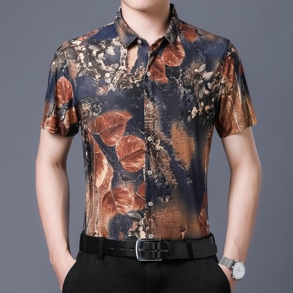 Hawaiian Style Casual Silk Shirt