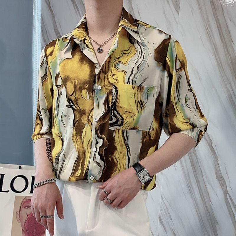 Luxury Men Summer Flower Shirt